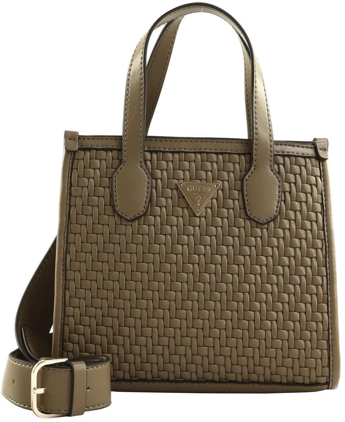 GUESS Handtas Schoudertas Silvana 2 Compartment Mini Tote Dark Taupe