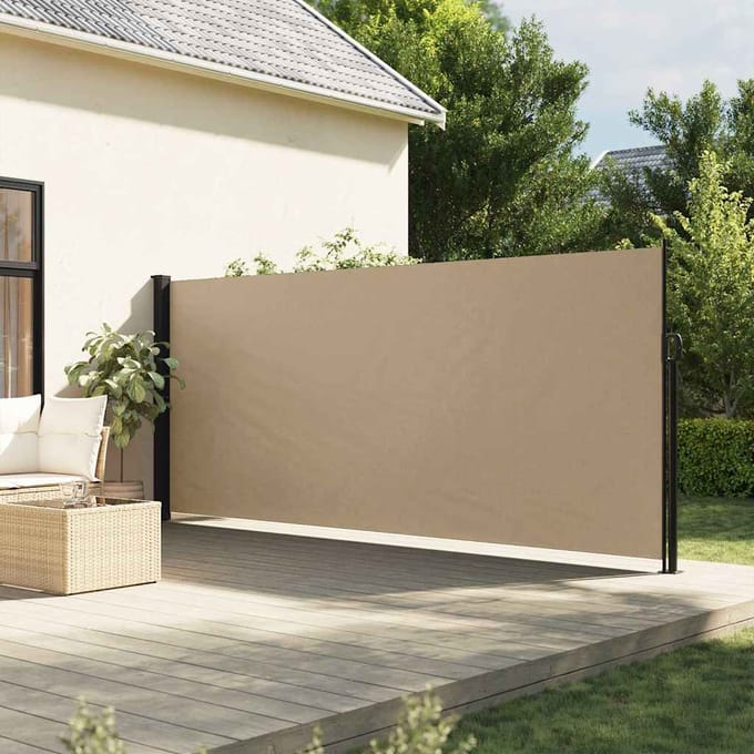 vidaXL - Windscherm - uittrekbaar - 180x500 - cm - beige