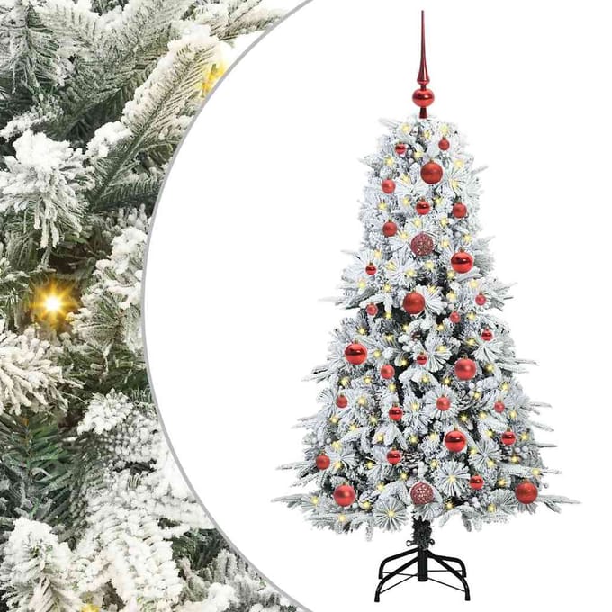 vidaXL - Kunstmatige - Hinged - Kerstboom - Wit - 120 - cm - PE - en - PVC