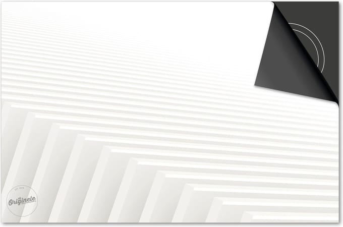 Inductie beschermer 71x52 - afdekplaat inductie mat - Dietrix Kookplaat beschermer - Base - Wit - Abstract plank structuur