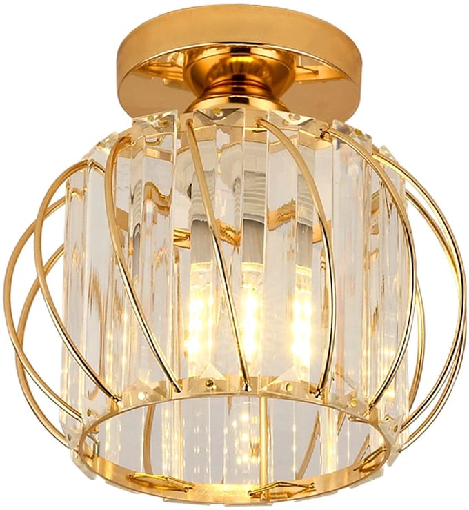 Haobosic - LUXE KRISTALLEN PLAFONDLAMP MET GOUDEN RAND
