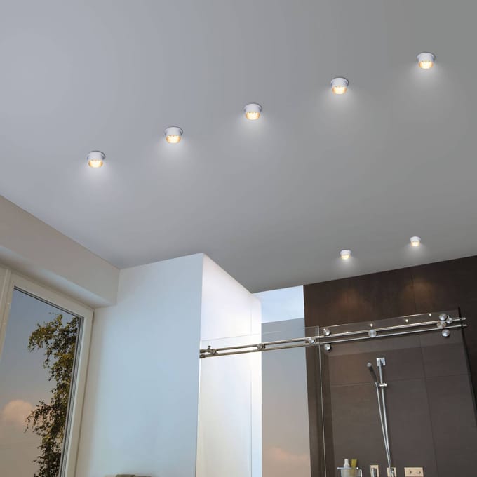 LED-inbouwlamp 3-Step-Dim Gil Coin IP44 rond 68 mm Coin 6W 470lm 230V dimbaar 2700K Wit mat, Goud