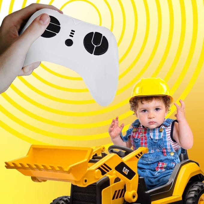 sun baby Elektrische Bouwlader vanaf 3 jaar, constructie lader met mp3-speler, afstandsbediening, claxon, motorgeluid