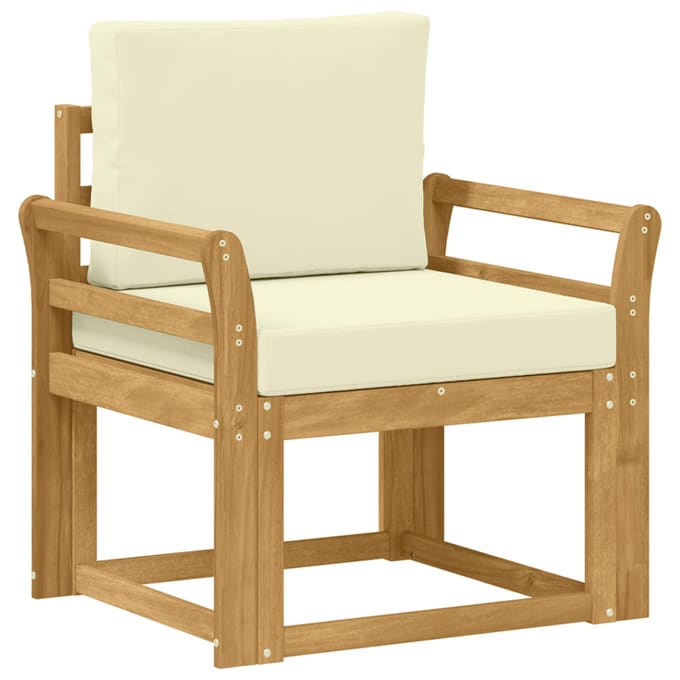 vidaXL - Buitensofa - Polyester - Wit - en - Crème