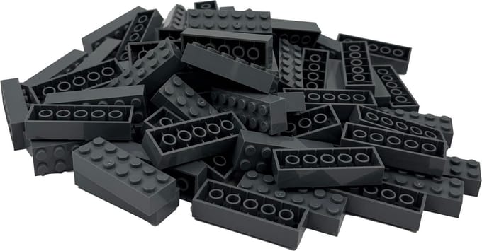 100 Bouwstenen 2x6 | Donkergrijs | Compatibel met Lego Classic | Keuze uit vele kleuren | SmallBricks