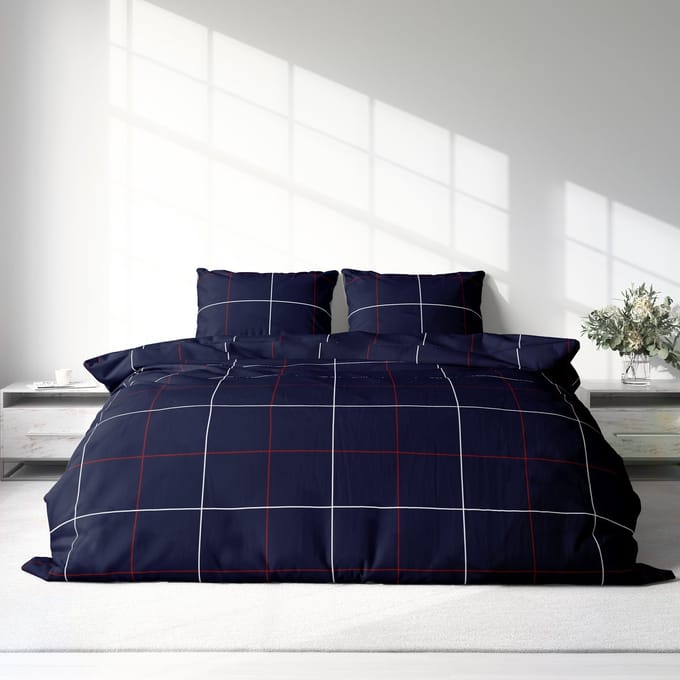Dekbedovertrek 100% Katoen Premium - 240 x 220cm (Lits-jumeaux) - Modern Check