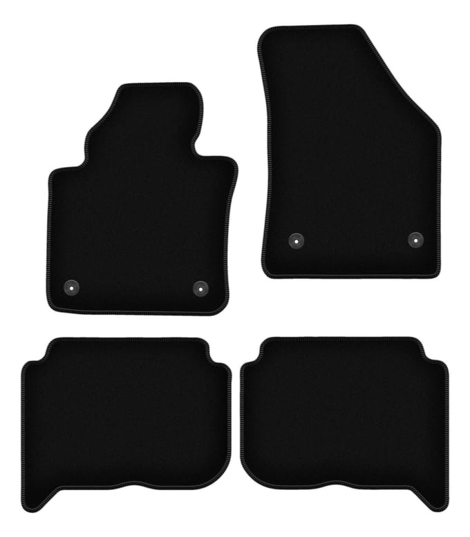 BASIC zwarte veloursmatten voor: Volkswagen Touran I minivan (2004-2010)