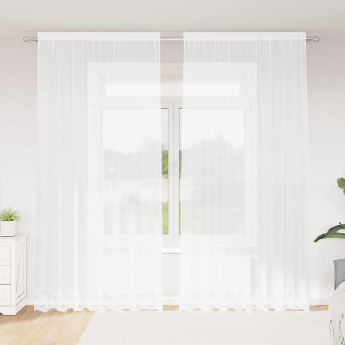 vidaXL Kantgordijn Wit 280 x 200 cm Polyester