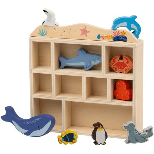 LUPILU Houten speeldoos met dieren (Zeedieren)