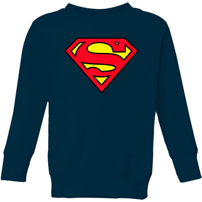 Official Superman Shield Kids' Sweatshirt - Navy - 122/128 (7-8 jaar)