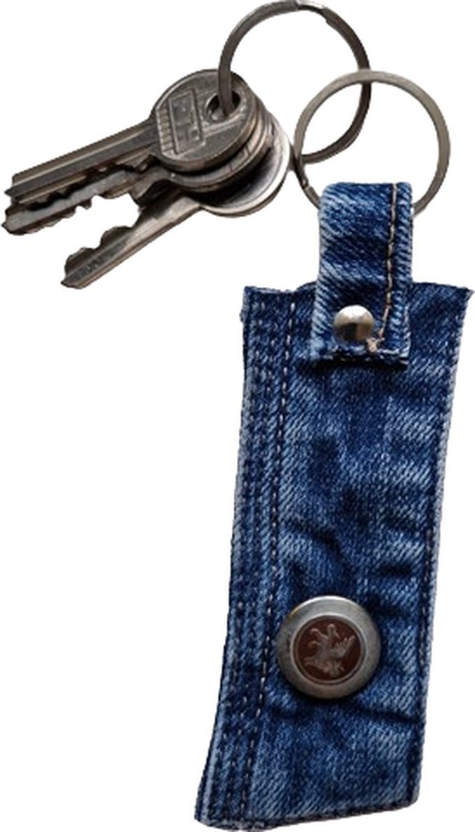 Toetie & Zo - Sleutelhanger - Jeans - Denim - Handgemaakt