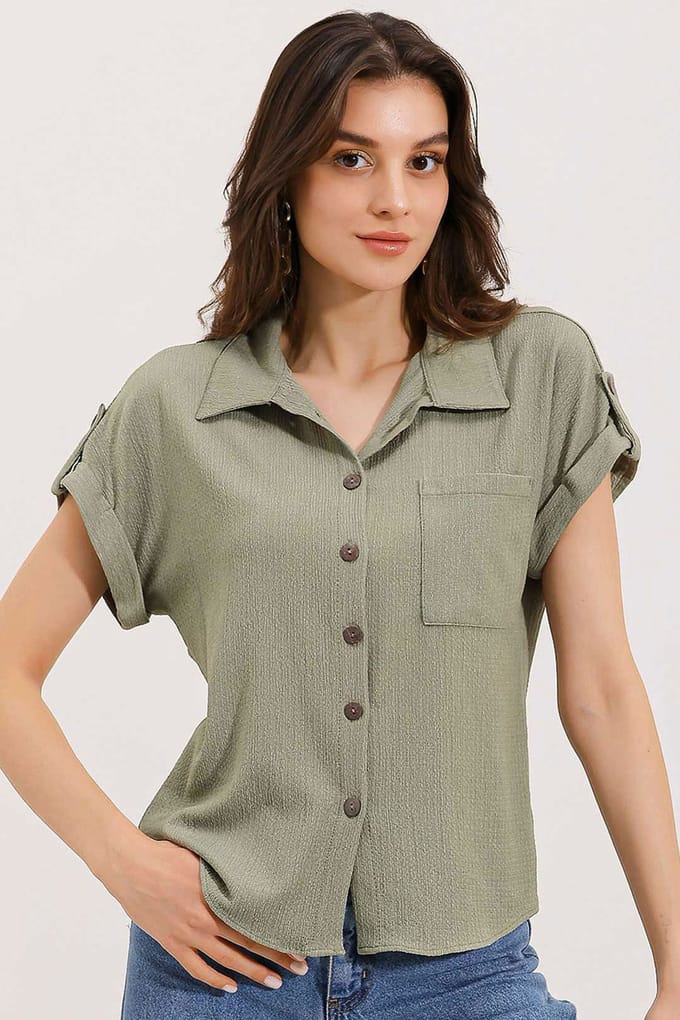 Korte Mouw Gebreide Shirt