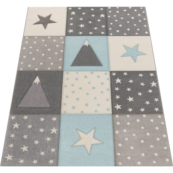 Kindertapijt Kosmos blauw 80x150 cm