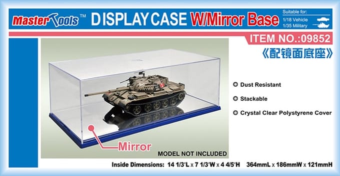 Master Tools Modelbouwpakket Acrylverf - 09852 Display Case - Acryl Vitrine met Spiegel Bodem 364x186x121 mm Display case - MasterTools - Modelbouw