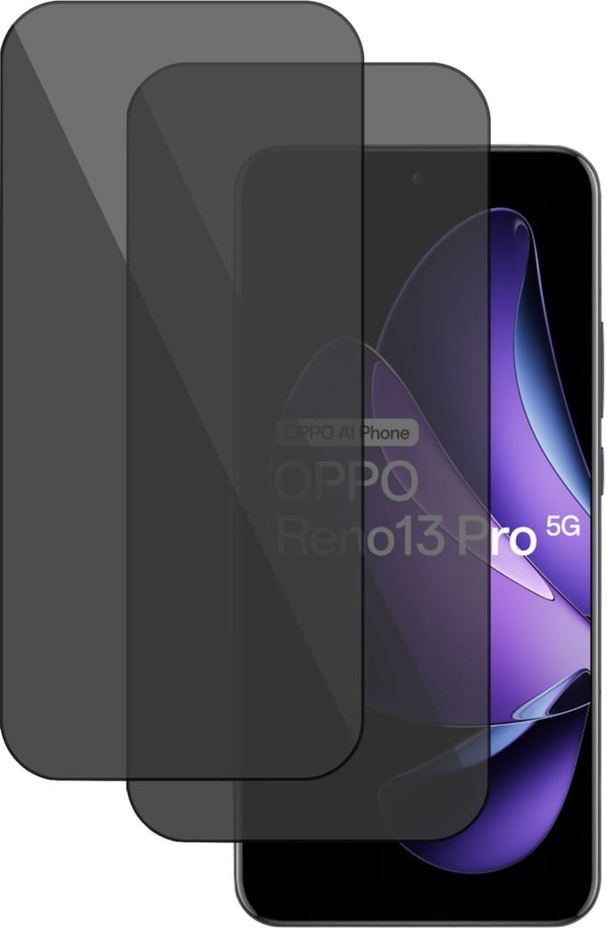 2x TechNow Privé Screenprotector geschikt voor OPPO Reno 13 Pro - Privacy Beschermglas - Privacy Proteqt+
