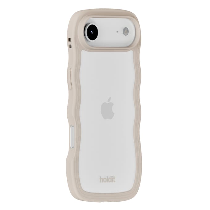 Holdit Wavy Case geschikt voor Apple iPhone Air - Transparent / Light Beige