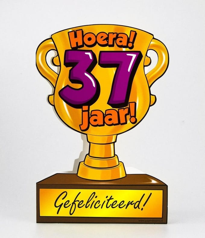 Wenskaart Trofee 37 jaar