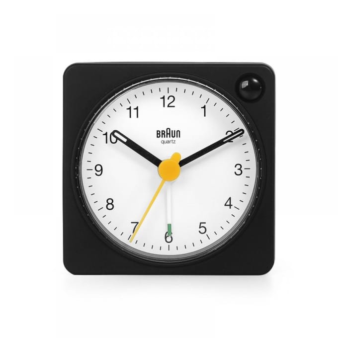 Braun BC02XBW - Wekker - Analoog - Reis - Zwart - Wit