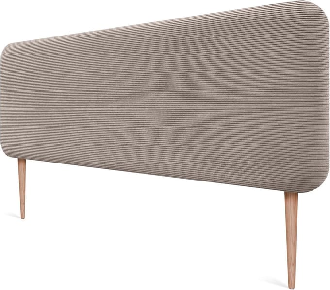 Gestoffeerd Hoofdbord - Hoofdbord Ribfluweel - Bed Comfort - Afgerond Design - 140cm - Bruin