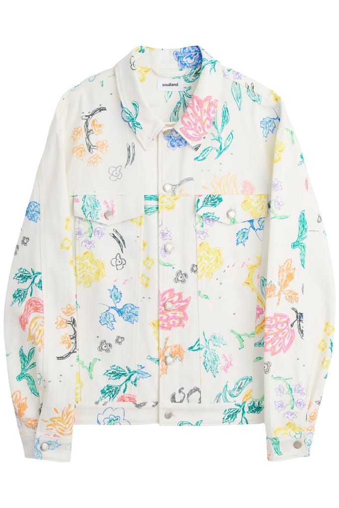 Soulland Declan Jacket White Aop Größe: XS/S | Jeansjacken Outlet | Unisex | Weiß