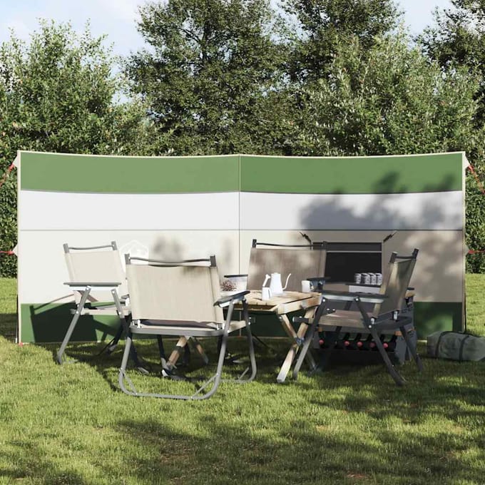 vidaXL - Windscherm - camping - waterdicht - 340x130 - cm - groen