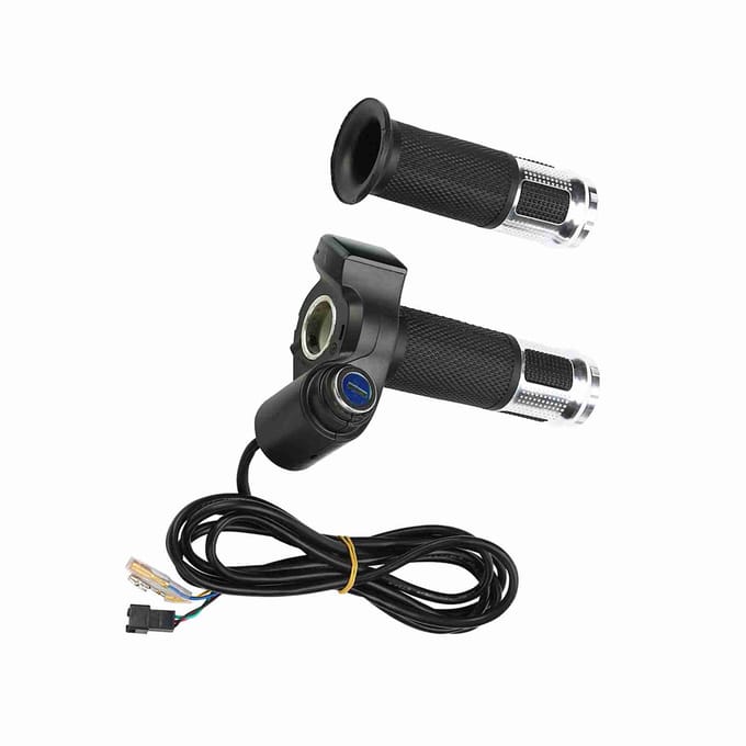 5-draads LED Spanningsdisplay Draaigreep Universeel Voor 12-99V Ebike Scooter(zilver) zilver