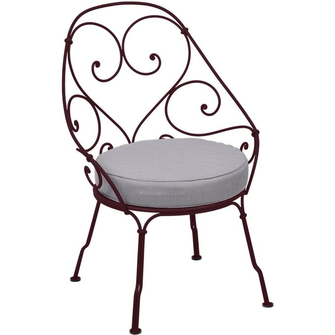 Fermob 1900 Fauteuil Cabriolet - B9 zwarte kers - flanelgrijs