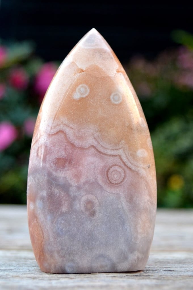Decoratief edelsteen roze Amethist sculptuur # 14