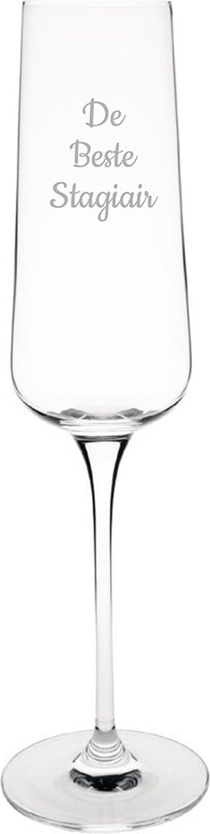 Gegraveerde Champagneglas 27cl De Beste Stagiair