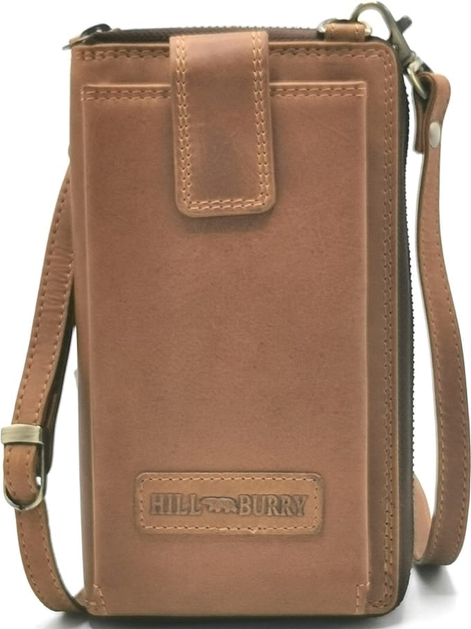 HillBurry Telefoontas-Portemonnee bruin - (bxhxd) ca. 11cm x 19cm x 3cm
