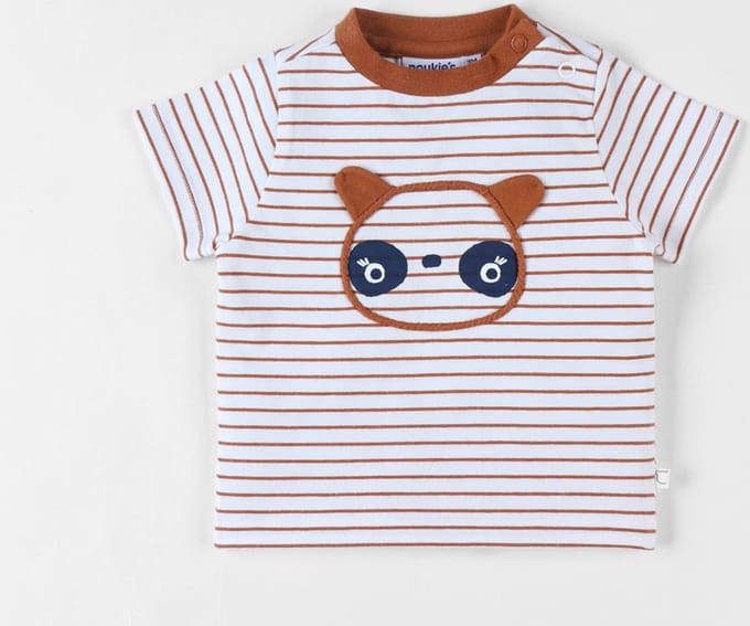 T-shirt met korte mouwen en dinoprint, oker