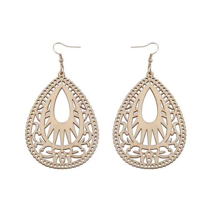 Jomide Oorhangers - Natuurlijk Beige Ethnic - Dames