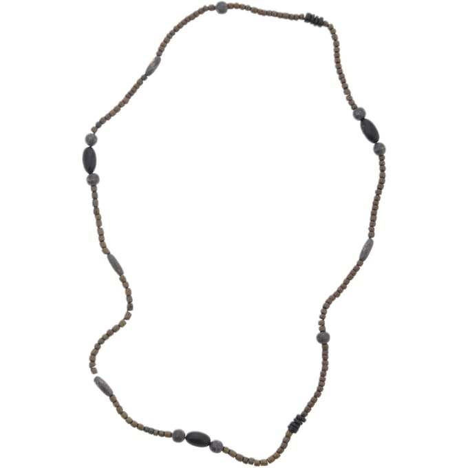 Behave – Donkerbruine kralenketting – Bohemian chic – 88 cm