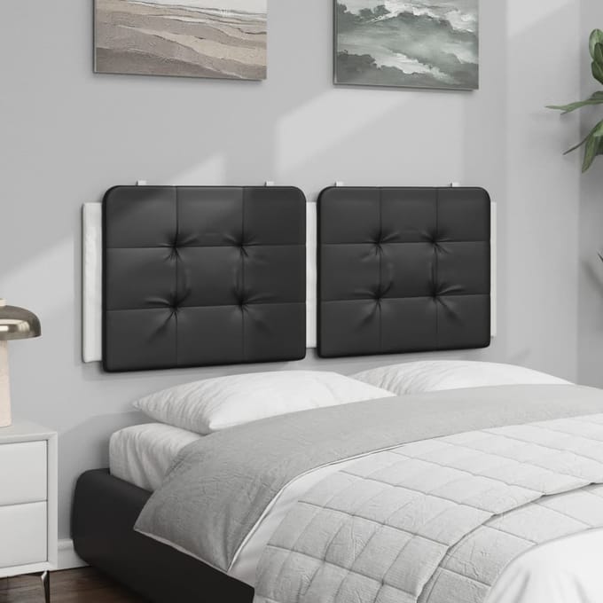 vidaXL - Hoofdbordkussen - "Zadar" - 120 - cm - kunstleer - zwart - en - wit