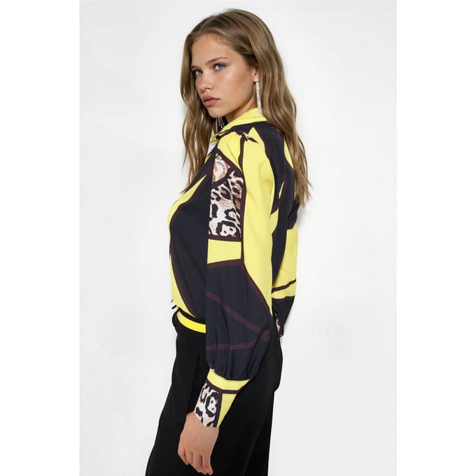 Dames Lepardprint Crepe Blouse