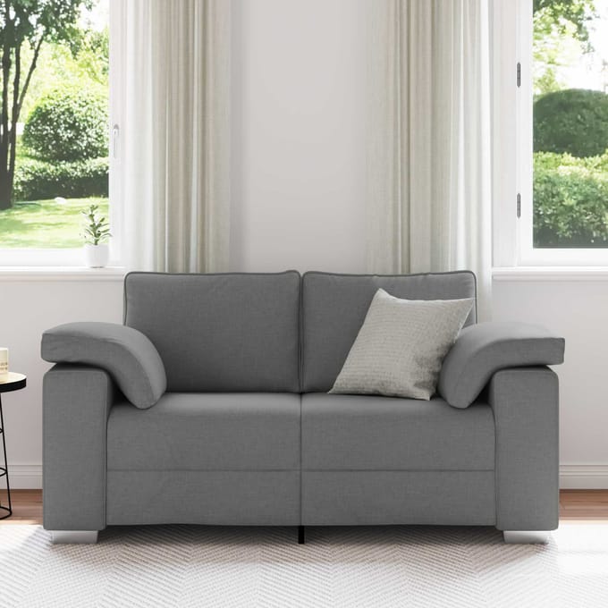 vidaXL - Loveseat - Donkergrijs - 160 - cm - Stof