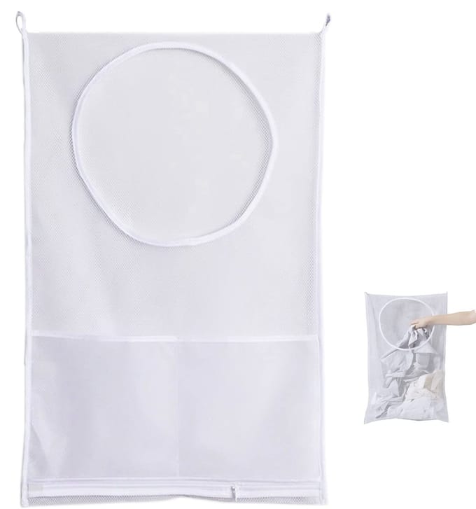 Dailygoods- Wasmand met deksel - Wasmand 3 vakken - Wassorteerder