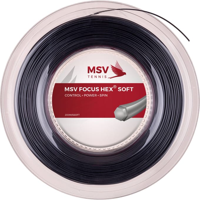 MSV Focus-HEX Soft Rol Snaren 200m-Zwart