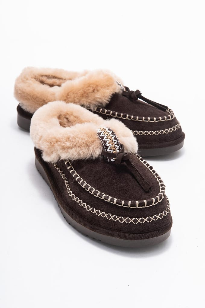 Noriel Leren Moccasin Pantoffels