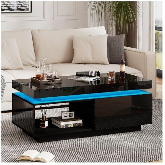 Salontafel - MUVOE - Modern - LED-verlichting - Ruime lade - Belasting 50 kg