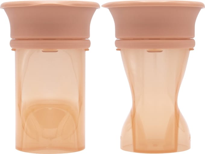 Difrax 360 graden drinkbeker 250 ml - Peach/Oranje - 2 stuks