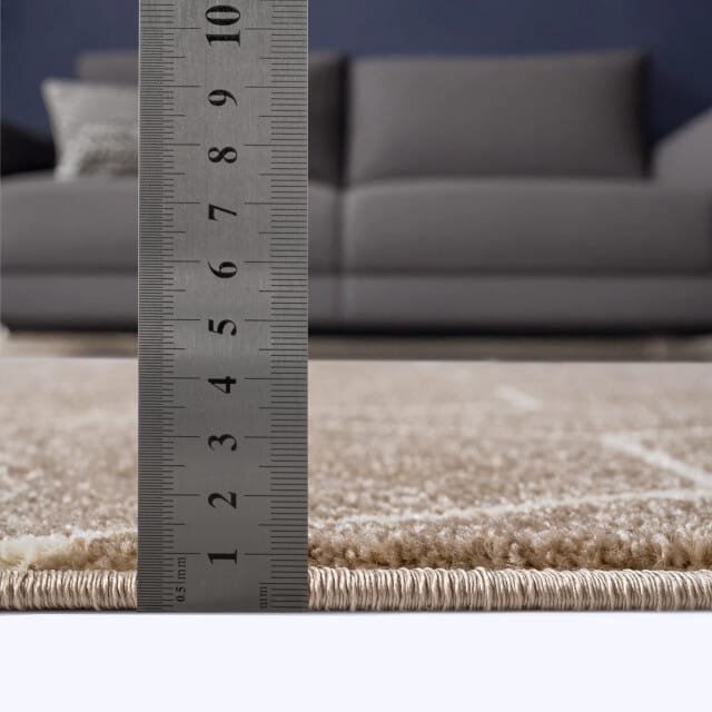 Muratap Trellis uni rond effen laagpolig vloerkleed modern 150 cm rond