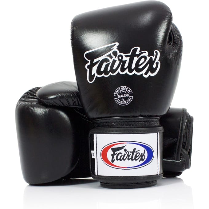 Fairtex Originele Leren Bokshandschoenen BGV1 Ademend Zwart 10oz