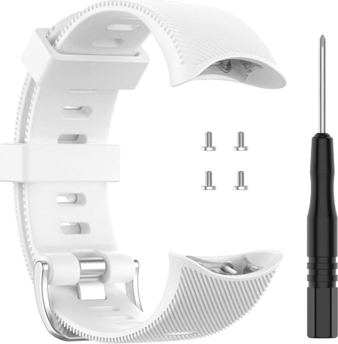 Siliconen bandje - geschikt voor Garmin Forerunner 45 / Forerunner 45S - wit