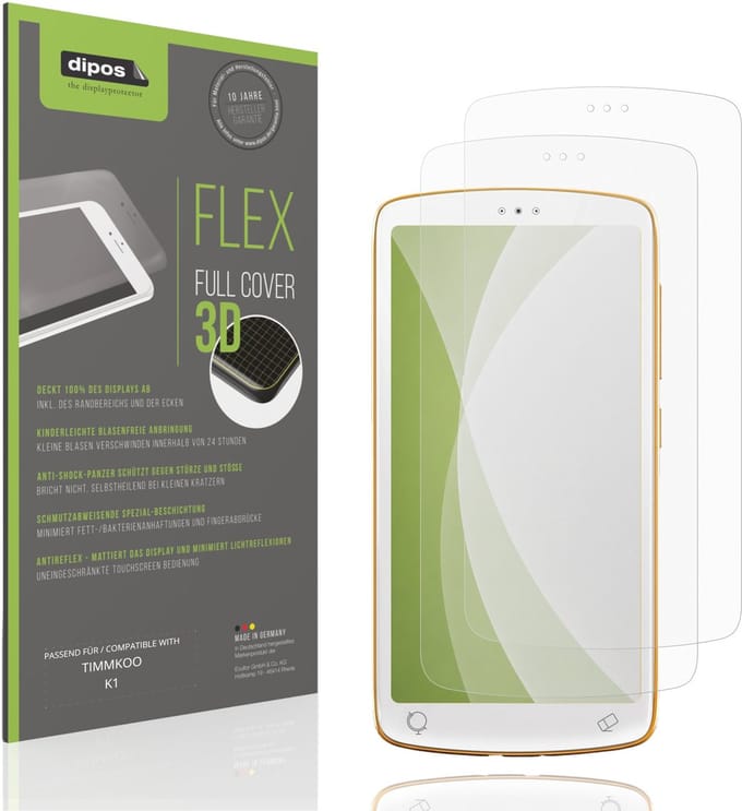 dipos FLEX – 2x Matte Screenprotector geschikt voor TIMMKOO K1 | Volledige Schermbescherming | Case-Friendly