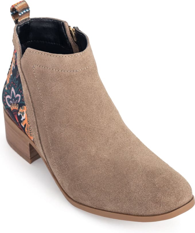 Inkkas, Yuuki Bootie, Dames, Enkellaars, Suede, Natuur Print, Rubberzool, Maat 41