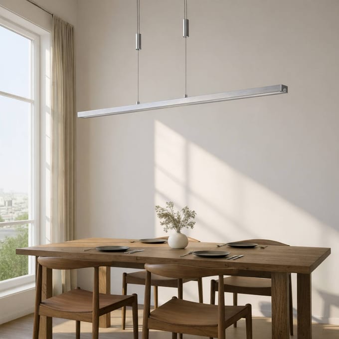 Lucande LED hanglamp Myron, touchdimmer, CCT, aluminium