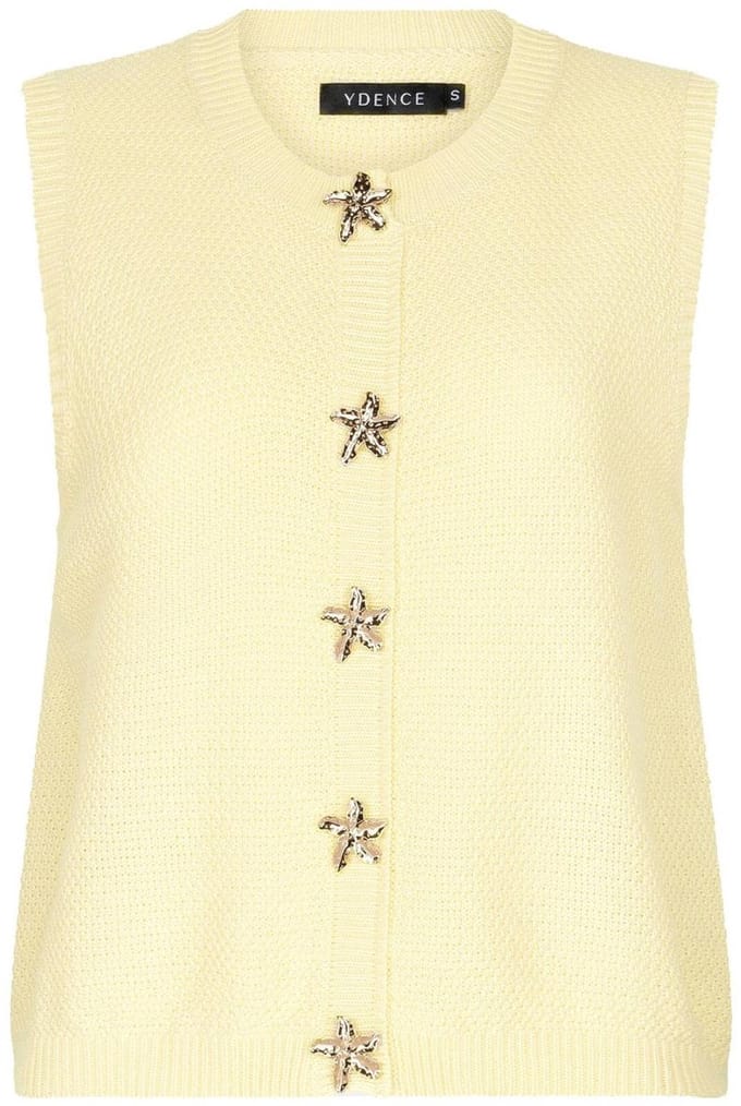Ydence Knitted Top Mona Tops & T-shirts Dames - Shirt - Geel - Maat M