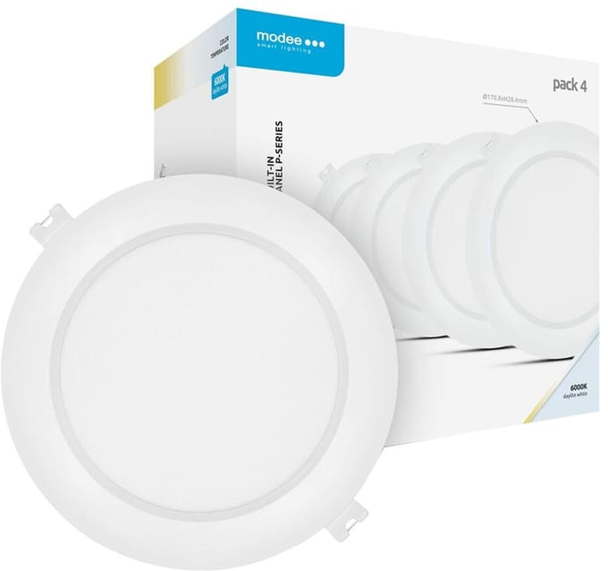 Modee LED Paneel Rond Inbouw - 12W - 1320lm - 17x2.8cm - 6000K - Koel Wit - 4 stuks