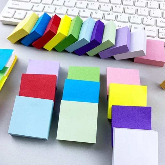Nieuwe 1100 Vel Gekleurde Plaknotities Krasjes Stickers Papier Kleurrijk Notitieblok Schrijfblokken School Schrijfwaren Kantoorbenodigdheden blue